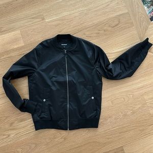 Bonobos Black Bomber Jacket - full zip with pockets - slim fit (size M)